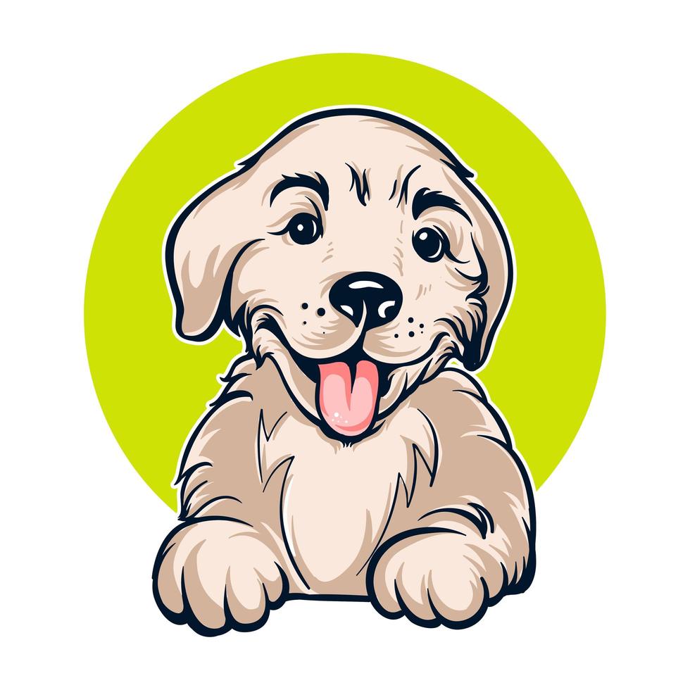 Cute cartoon dog portrait  vector