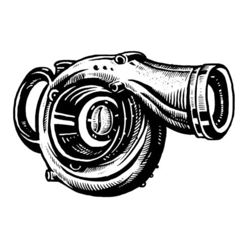 Turbo coffee logo with engraving styles  vector