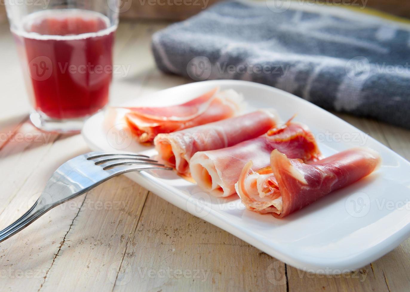 plate of cured ham photo