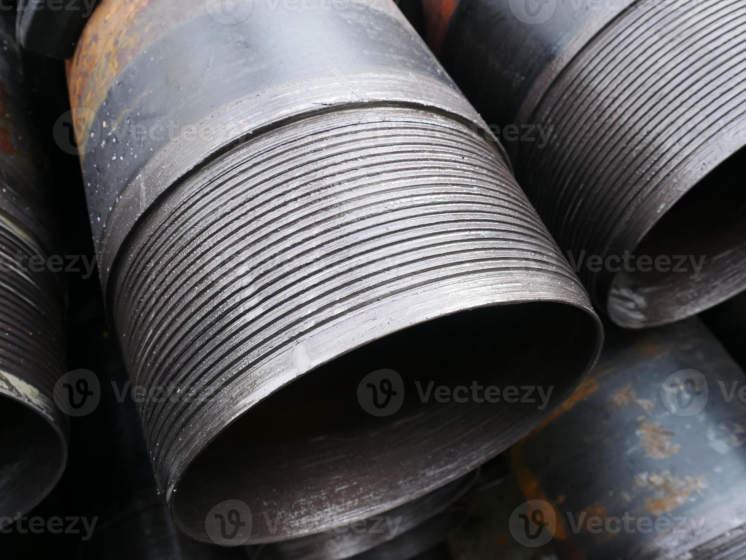 Stack of flush joint connection oil well casing 1138495 Stock Photo at