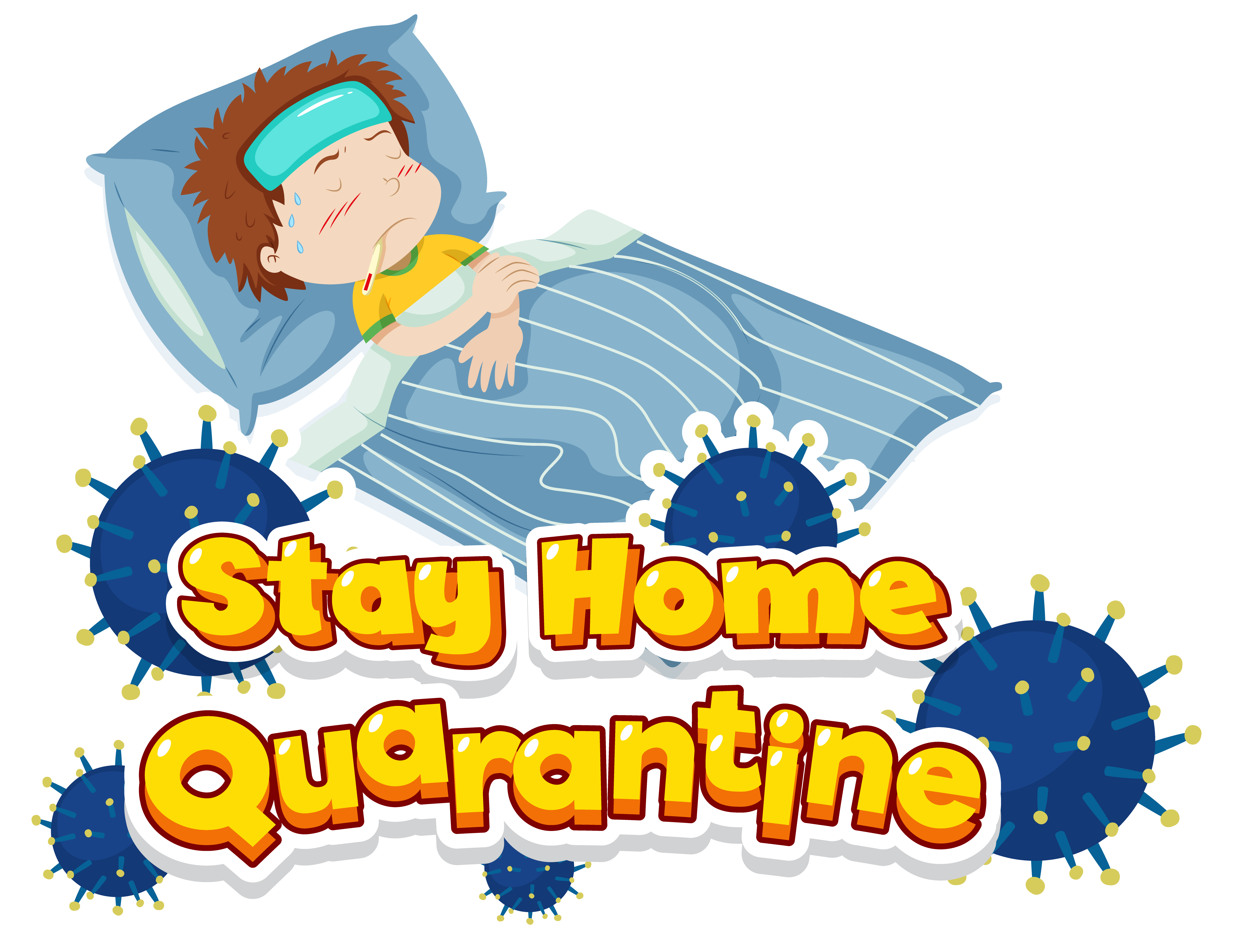 Stay Home Quarantine Message With Sick Boy In Bed 1142238 Vector Art At stay-home-quarantine-message-with-sick-boy-in-bed-1142238-vector-art-at