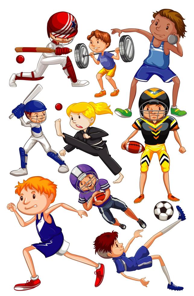 People doing different types of sports vector