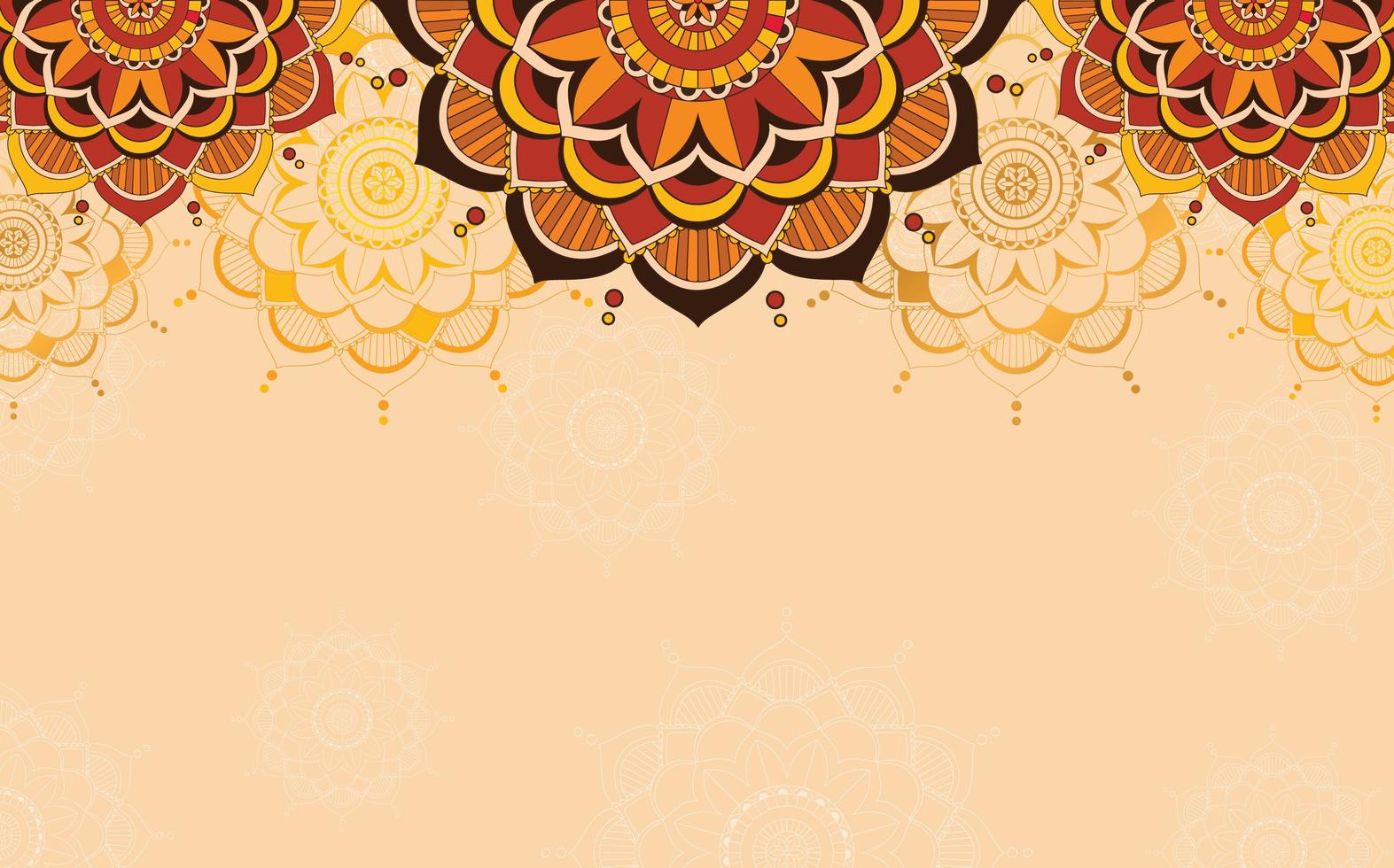 Background design with mandalas in brown color vector