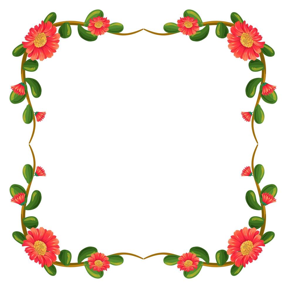 A floral border with orange flowers vector