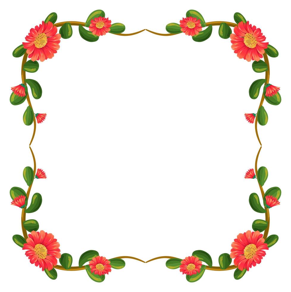 A floral border with orange flowers vector