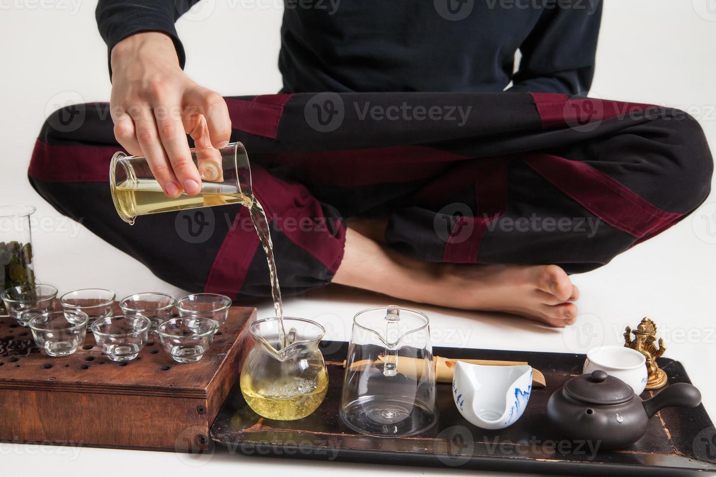 la ceremonia del té china es realizada por el maestro foto