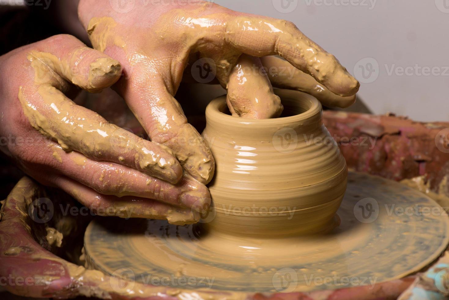 potter, creating an earthen jar photo