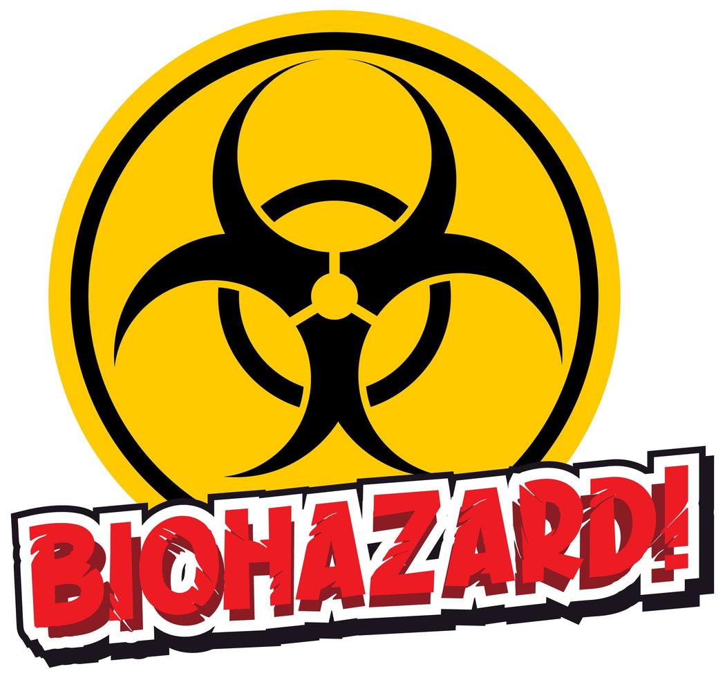 Yellow biohazard sign vector