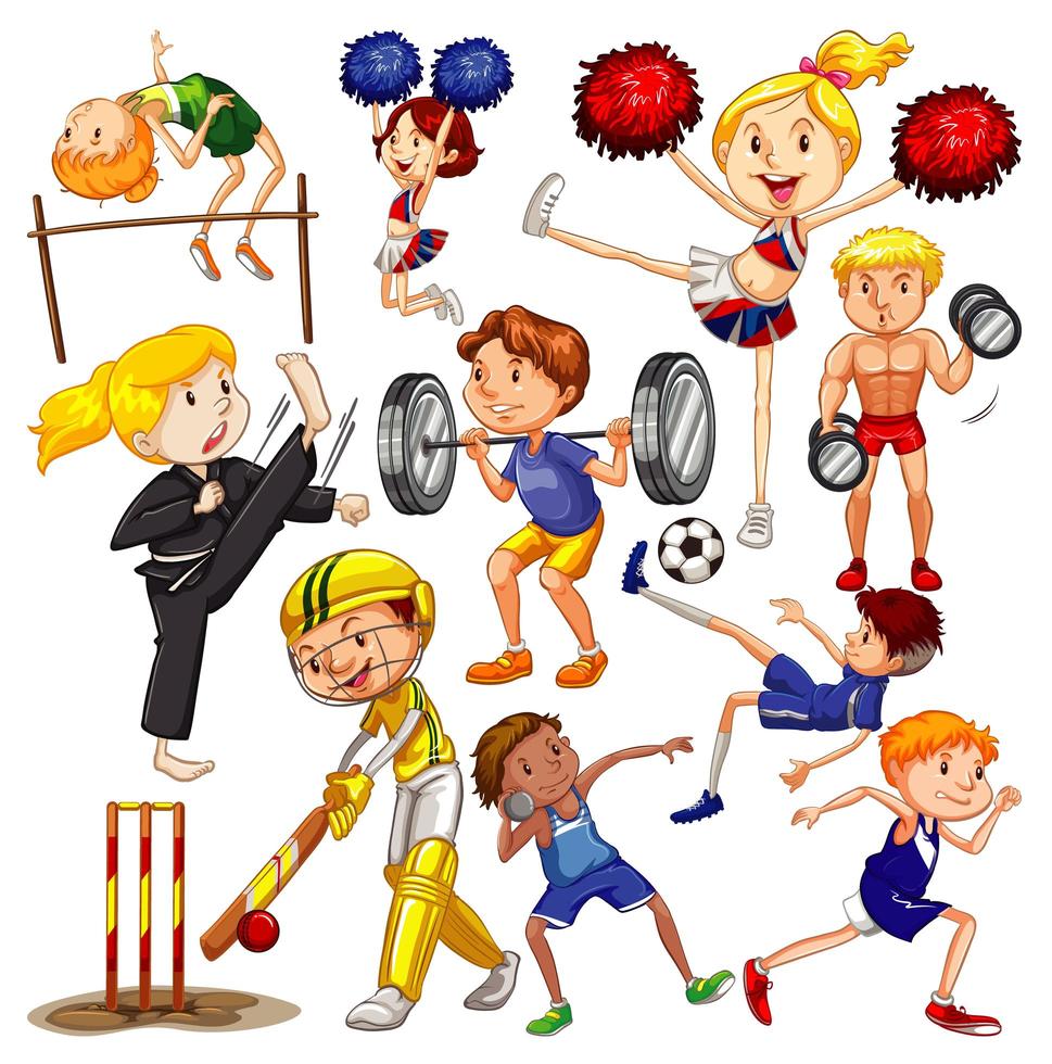 People Doing Different Sports Set vector