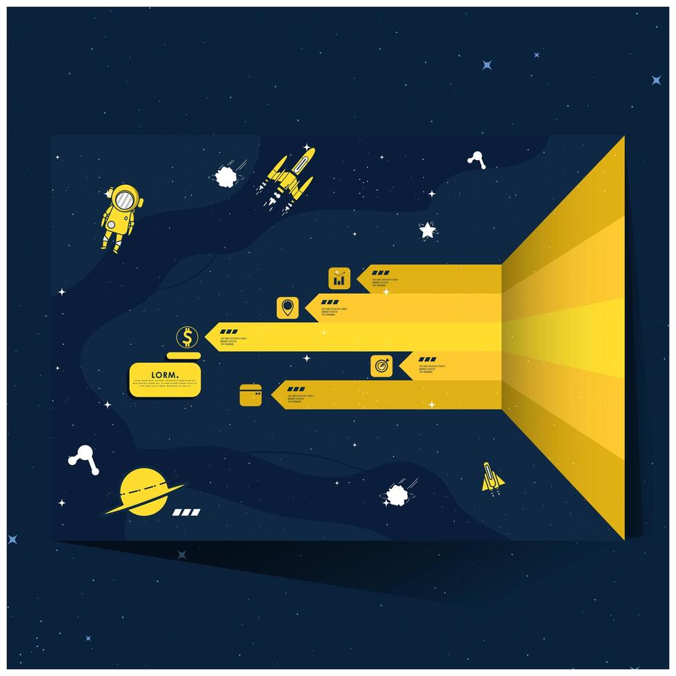 Yellow and Navy Space Exploration Infographic vector