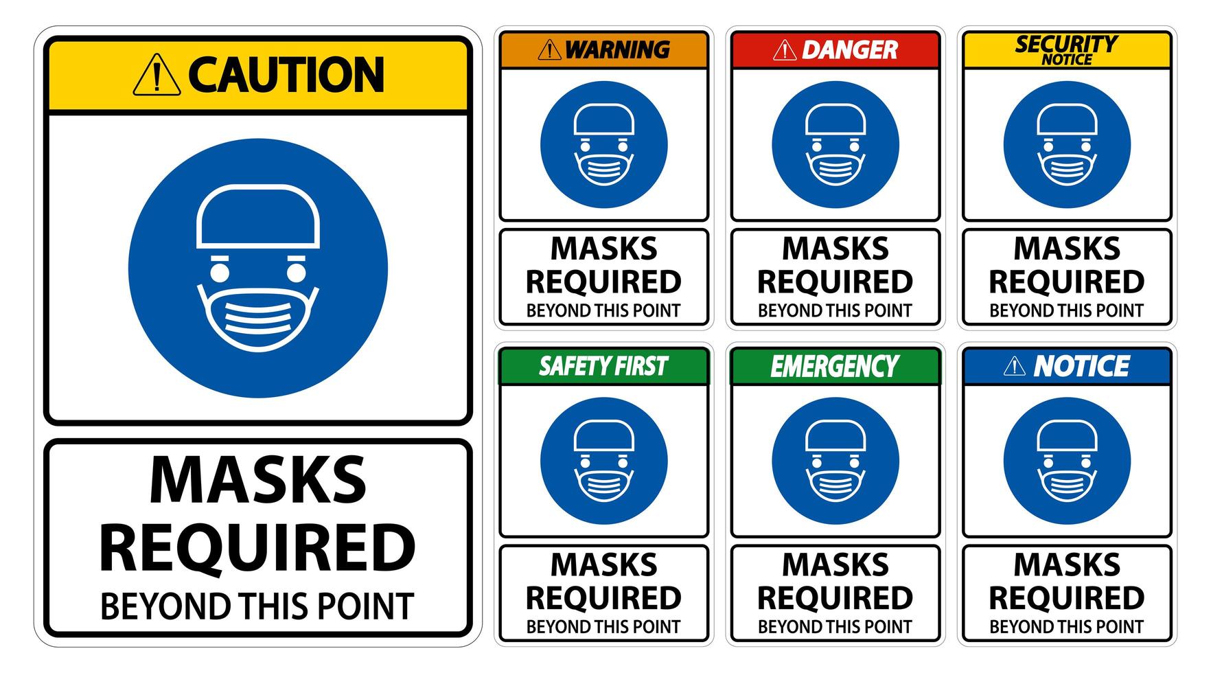 Warning Signs that Face Masks are Required vector