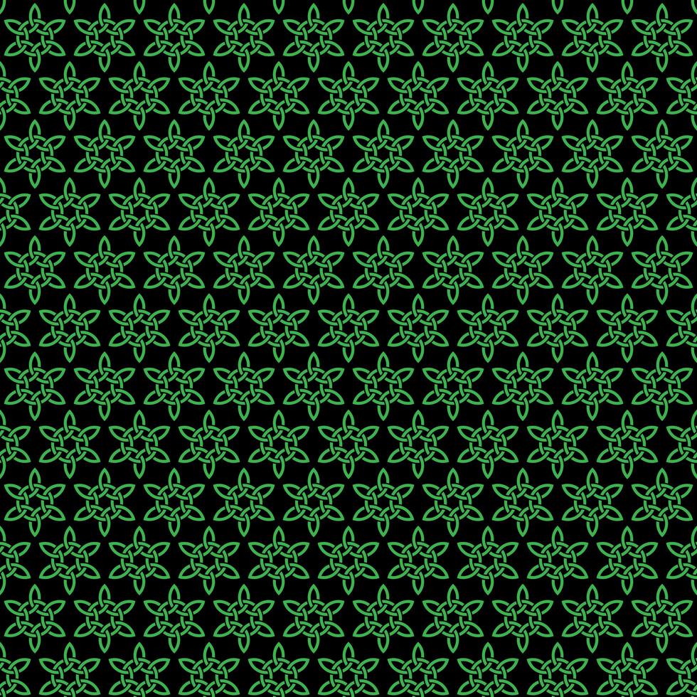 Seamless green black celtic knot pattern vector
