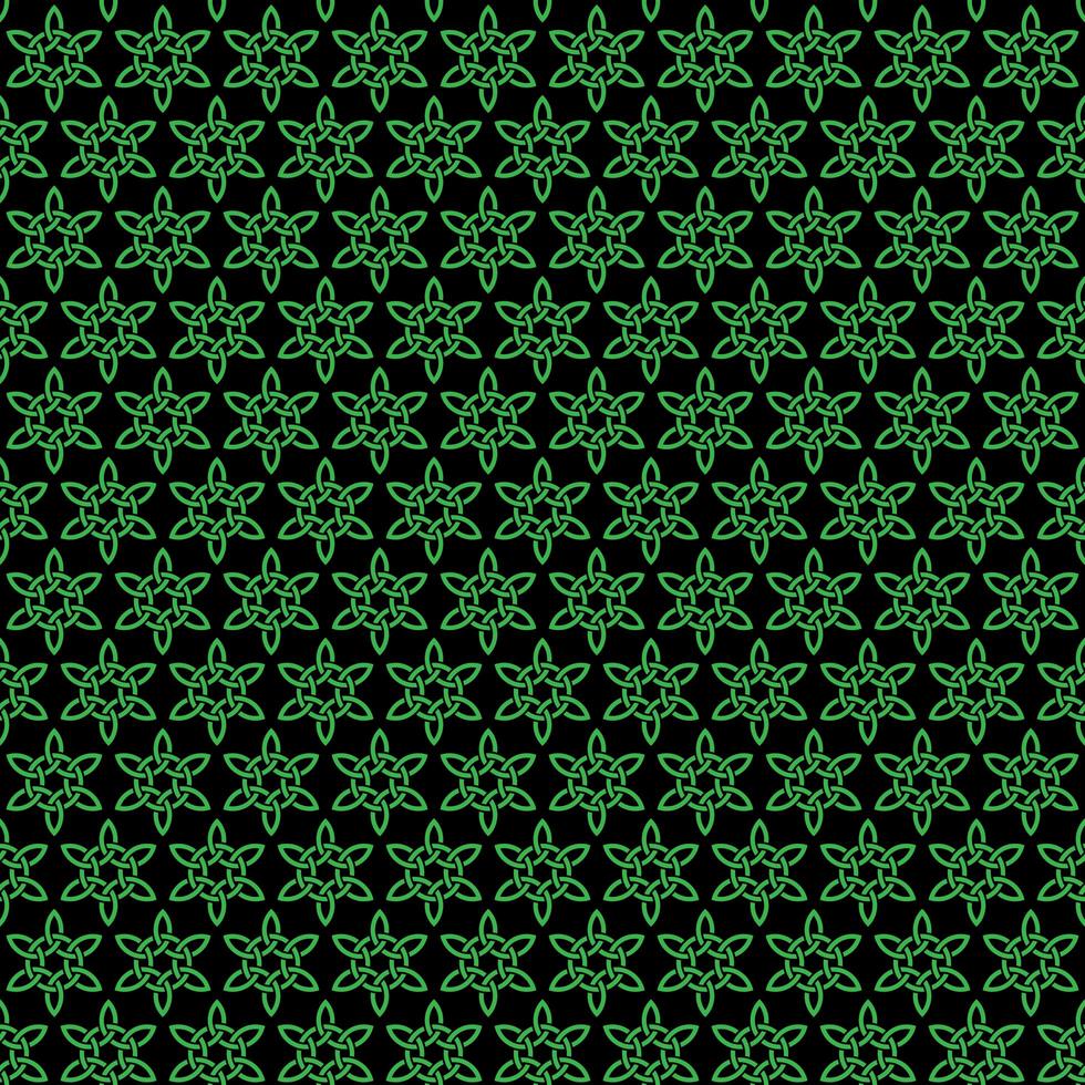 Seamless green black celtic knot pattern vector