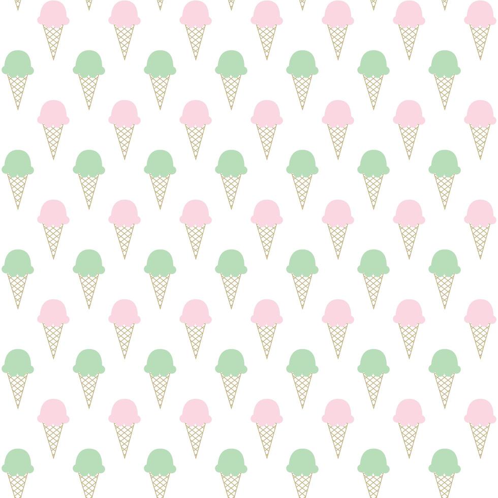 Pastel ice cream cones seamless pattern vector