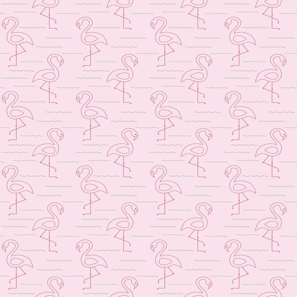 Pink  flamingo seamless pattern vector