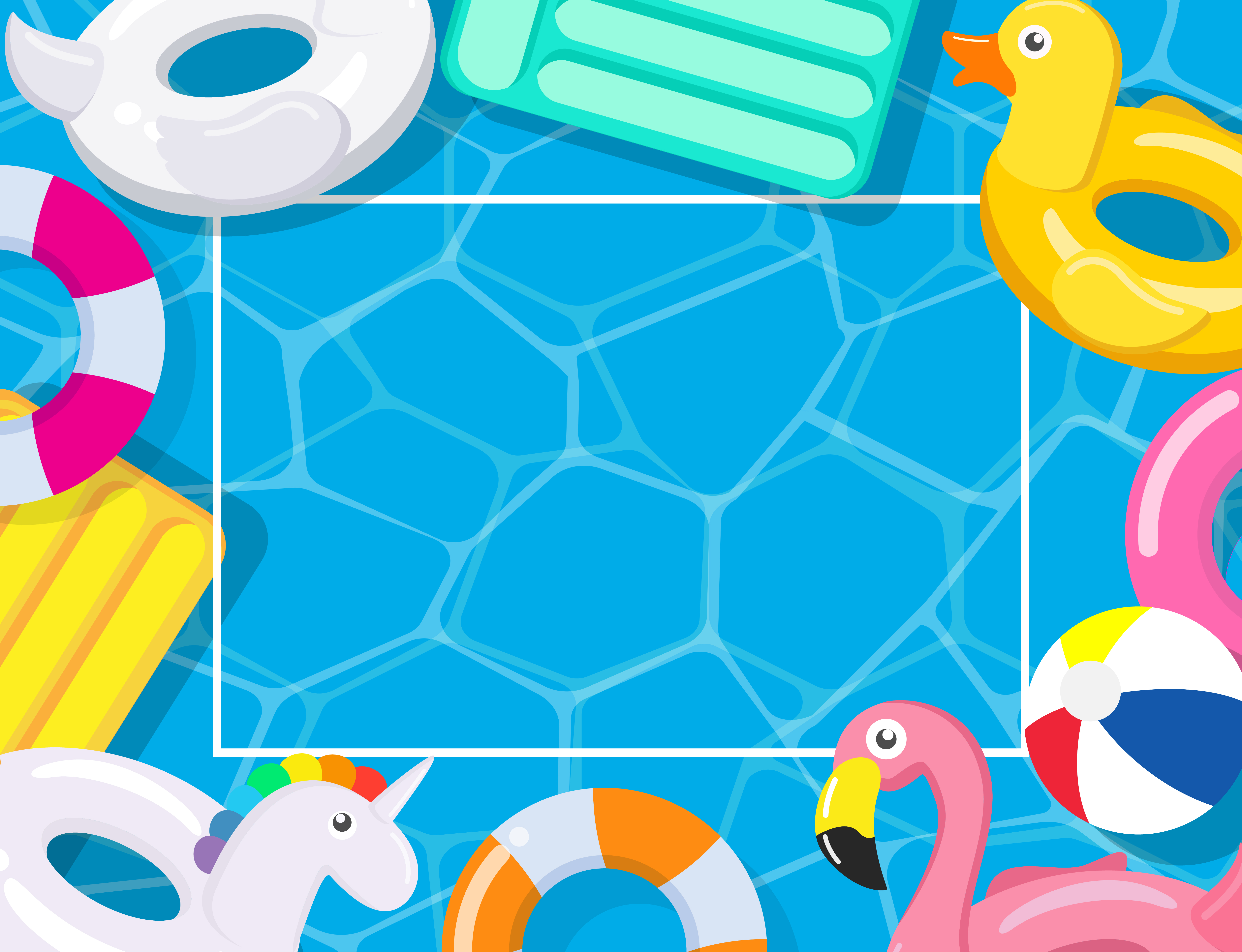 Pool party frame with pool floats 1156233 Vector Art at Vecteezy