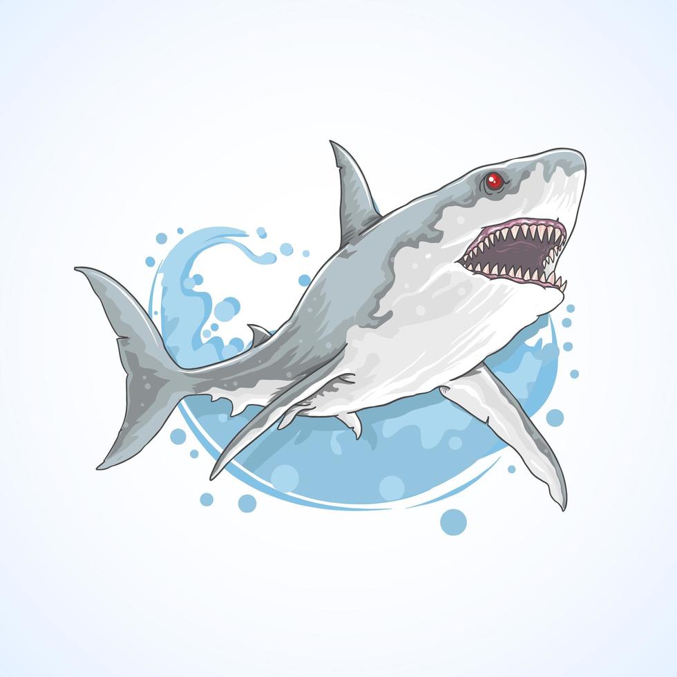 Shark with angry face design vector