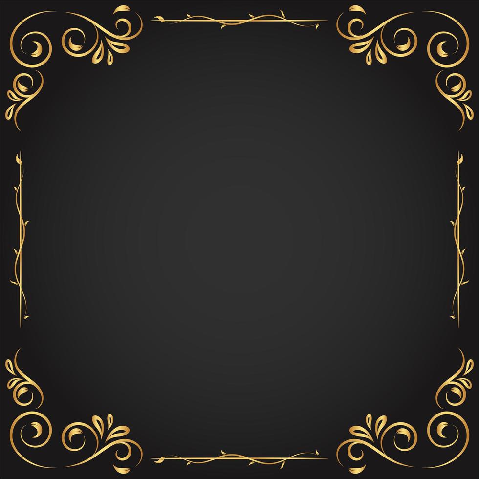 Decorative Golden Foliage Frame vector