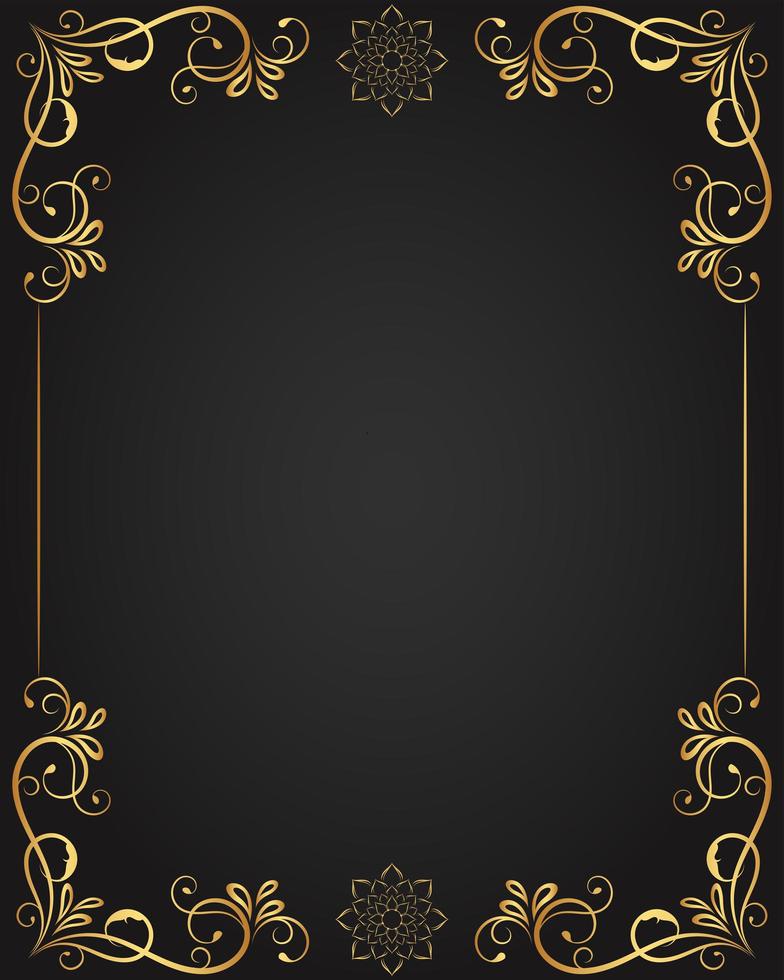 Vintage Flourishes in Four Corners of Frame vector