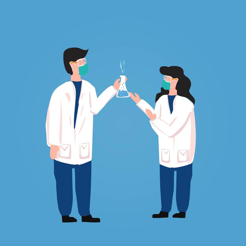Scientists in chemical laboratory researching a vaccine vector