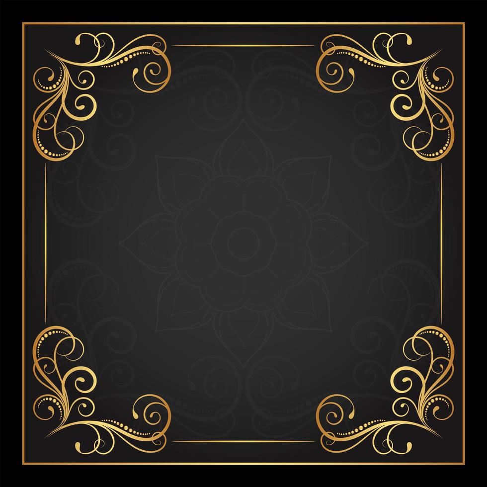 Decorative Frame Over Flower and Flourish Design vector