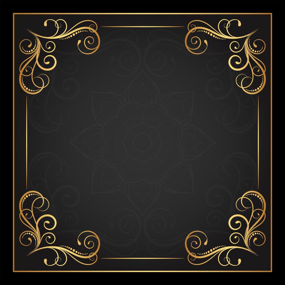 Decorative Frame Over Flower and Flourish Design vector