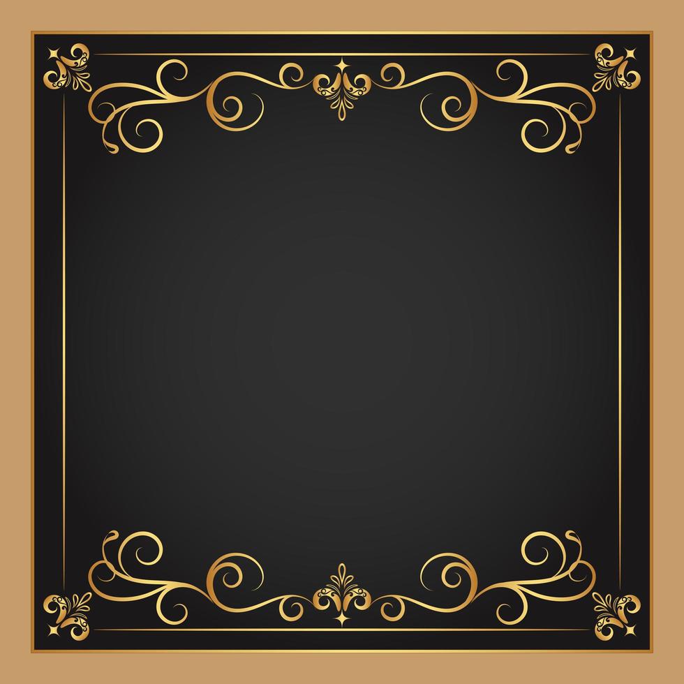 Flourishes in Top and Bottom of Decorative Frame vector
