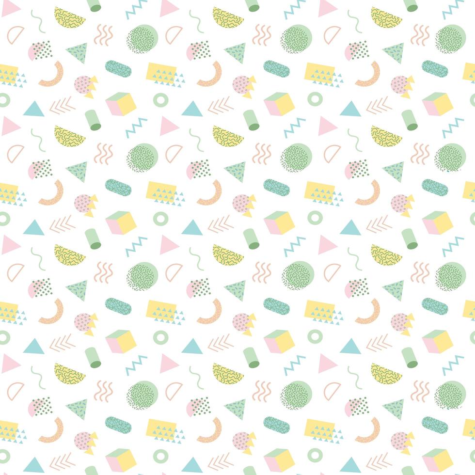 Pastel memphis style seamless pattern vector