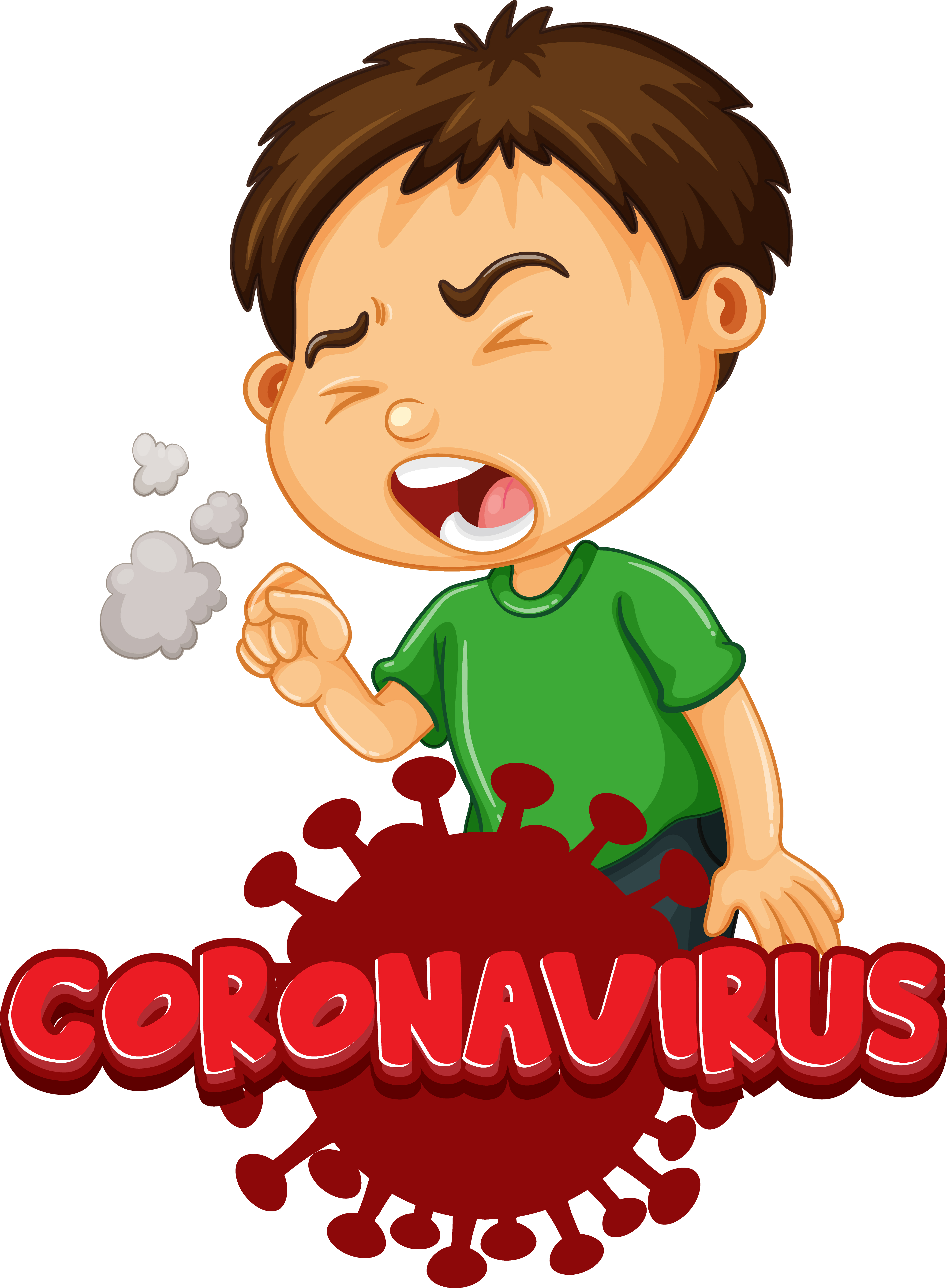 Coronavirus with boy coughing 1164685 Vector Art at Vecteezy