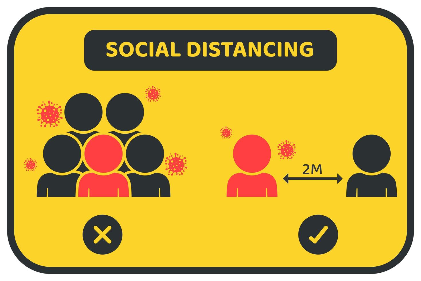 Social Distancing to Prevent Virus vector