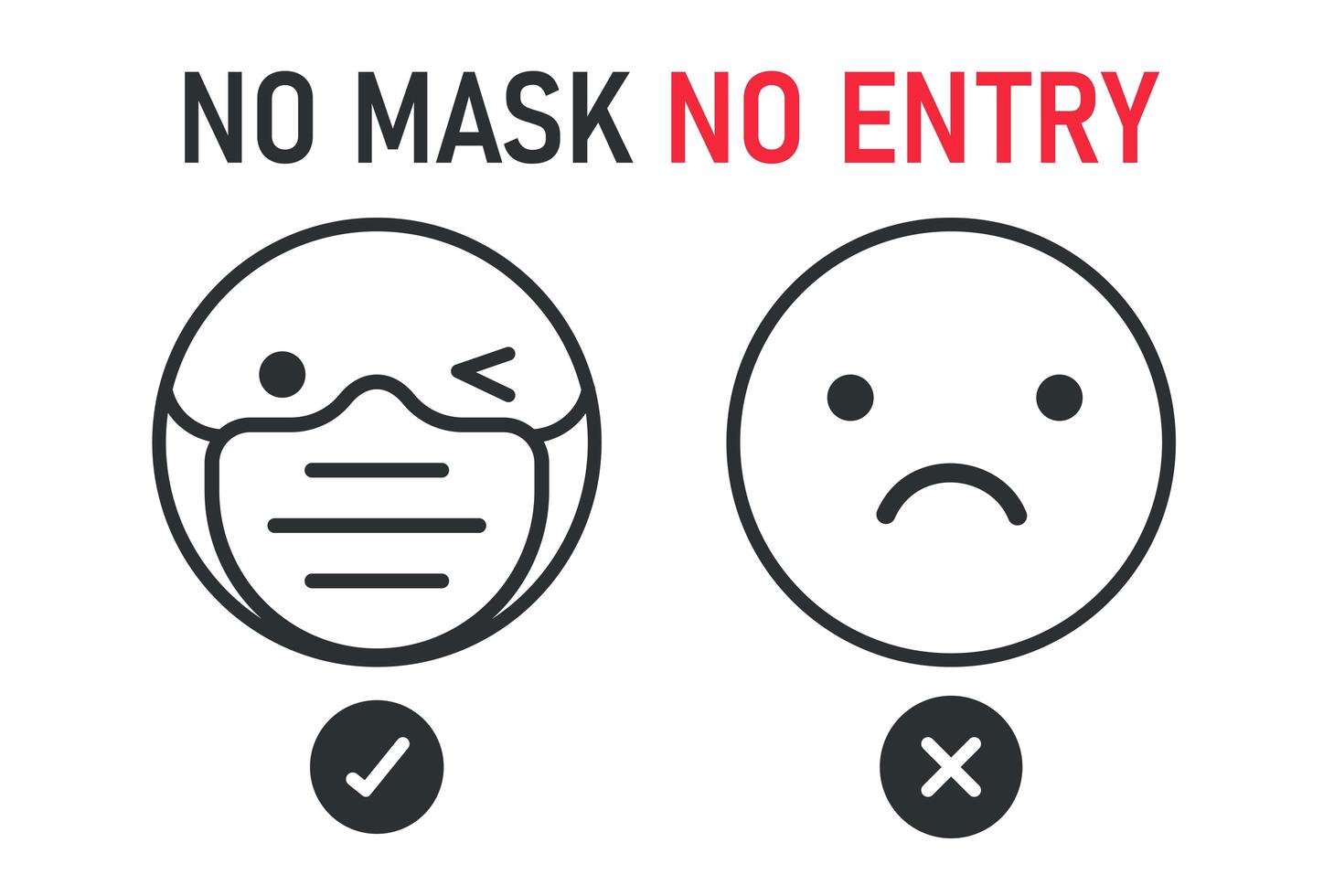 ''No Mask, No Entry'' with Two Faces vector