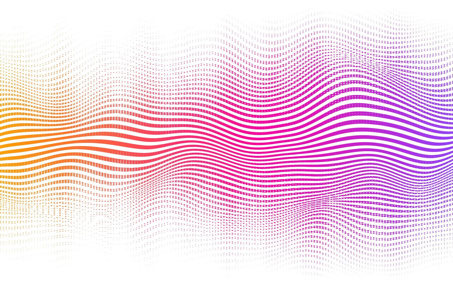 Purple to orange gradient blending lines and dots vector