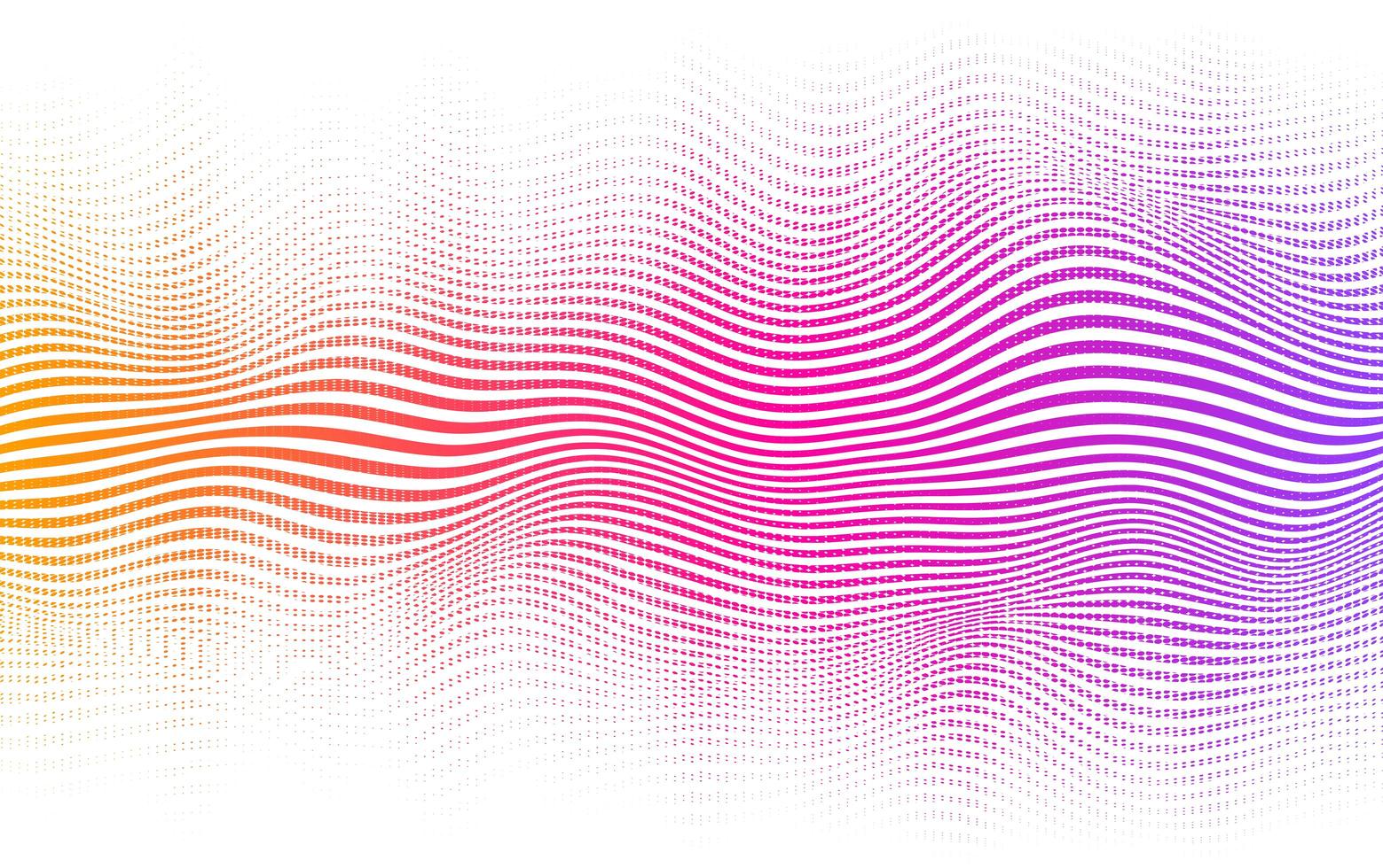 líneas y puntos de mezcla de degradado de púrpura a naranja vector