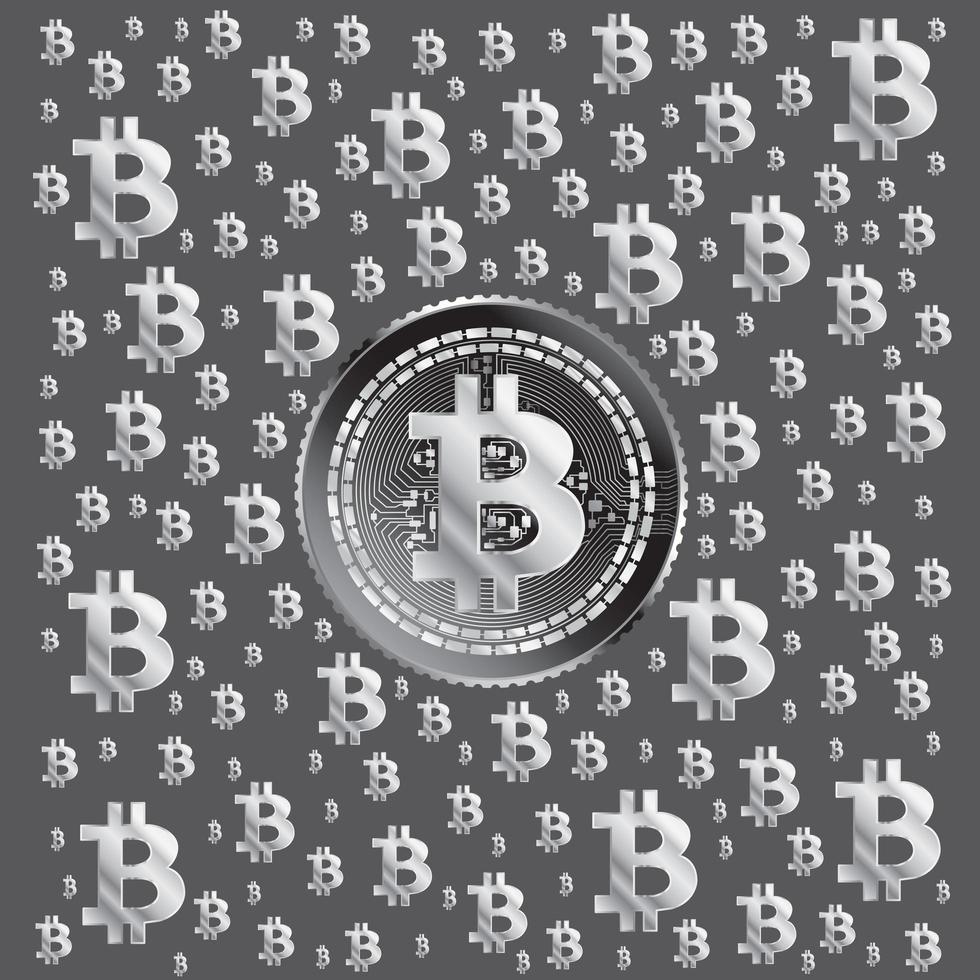 Bitcoin Silver Pattern vector