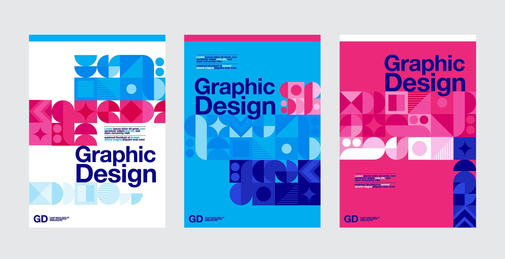 Blue, Pink and White Graphic Design Layout Templates vector