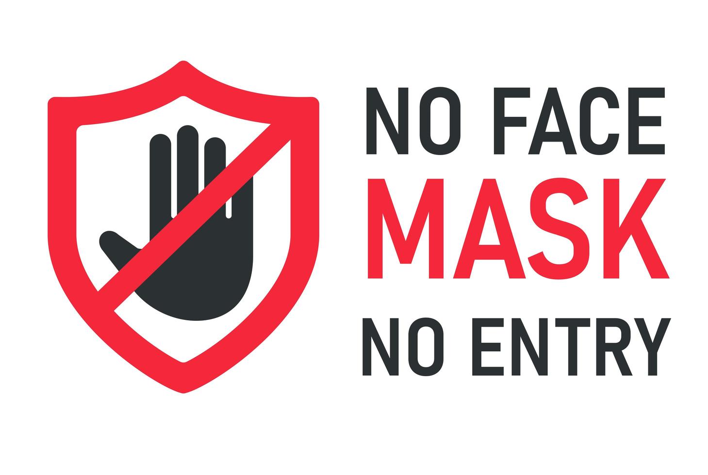 No Face Mask, No Entry Warning Message vector