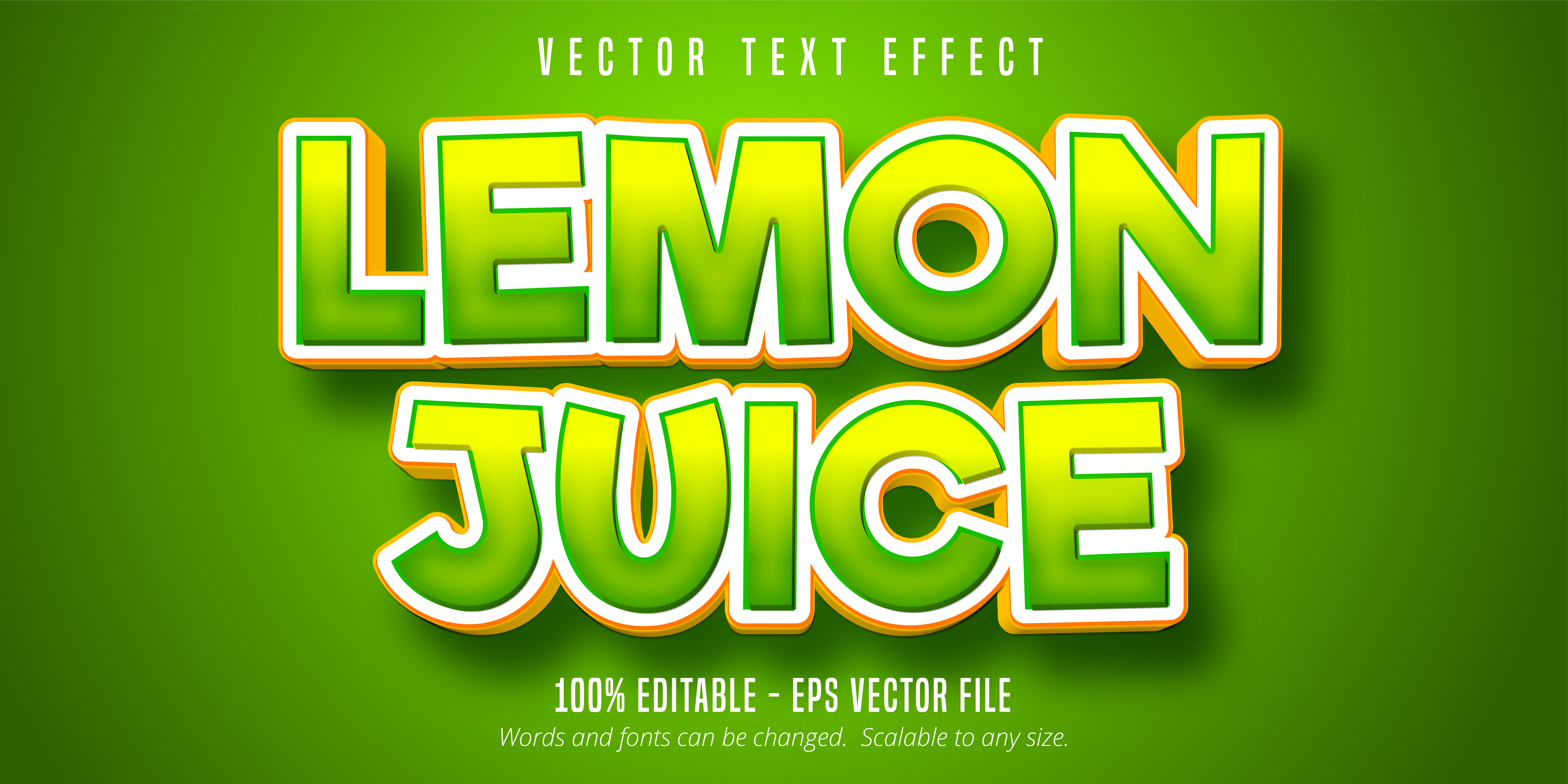 Lemon juice green gradient text effect 1166620 Vector Art at Vecteezy
