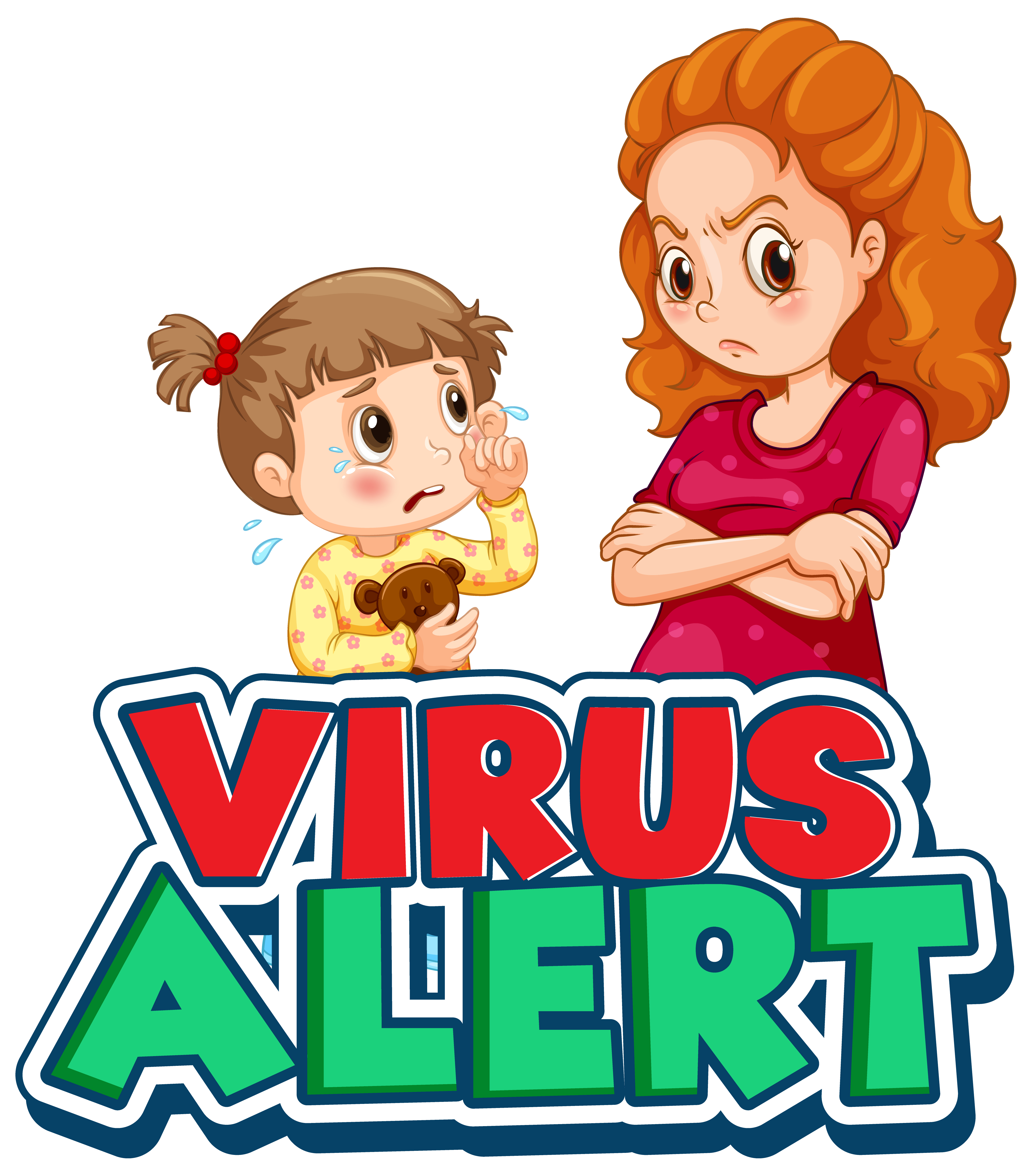 Download Angry woman and crying girl with Virus Alert text 1166628 ...