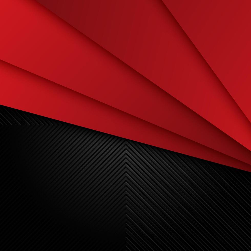 Overlapping red paper layers on black angle pattern vector