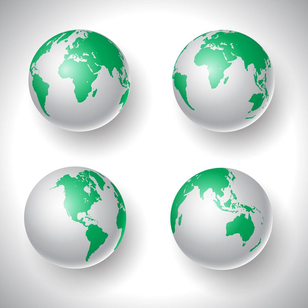 World globes collection vector