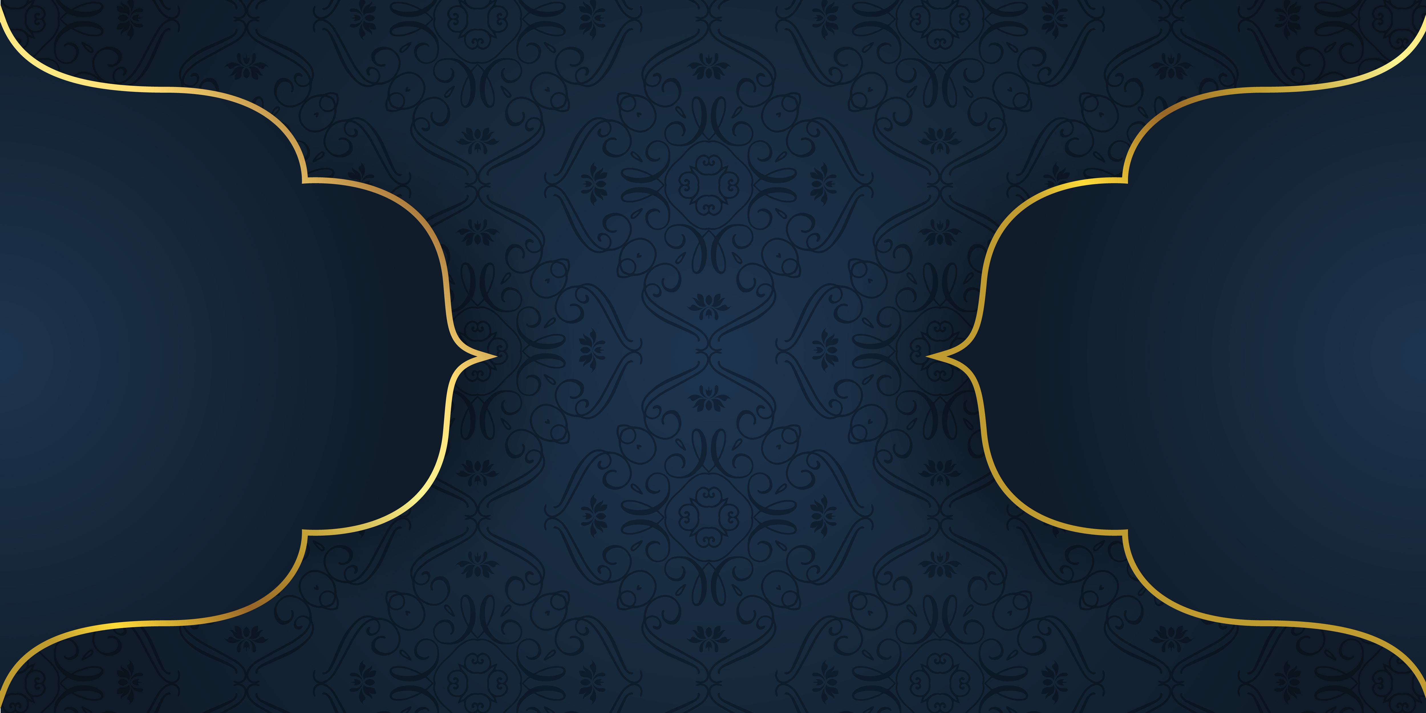 Elegant blue pattern with gold lined damask shapes 1166682 Vector Art