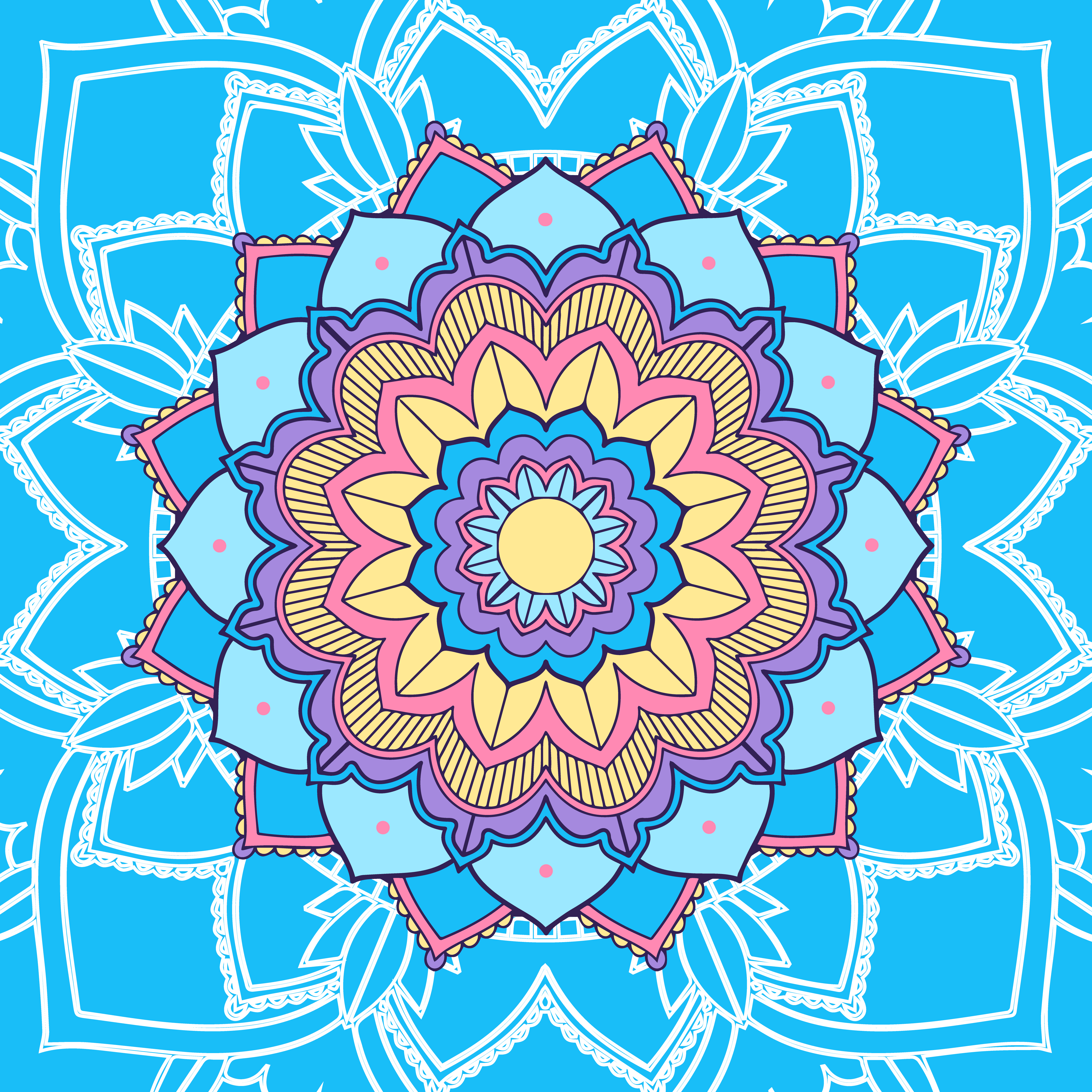 Download mandala sur fond bleu - Telecharger Vectoriel Gratuit, Clipart Graphique, Vecteur Dessins et ...
