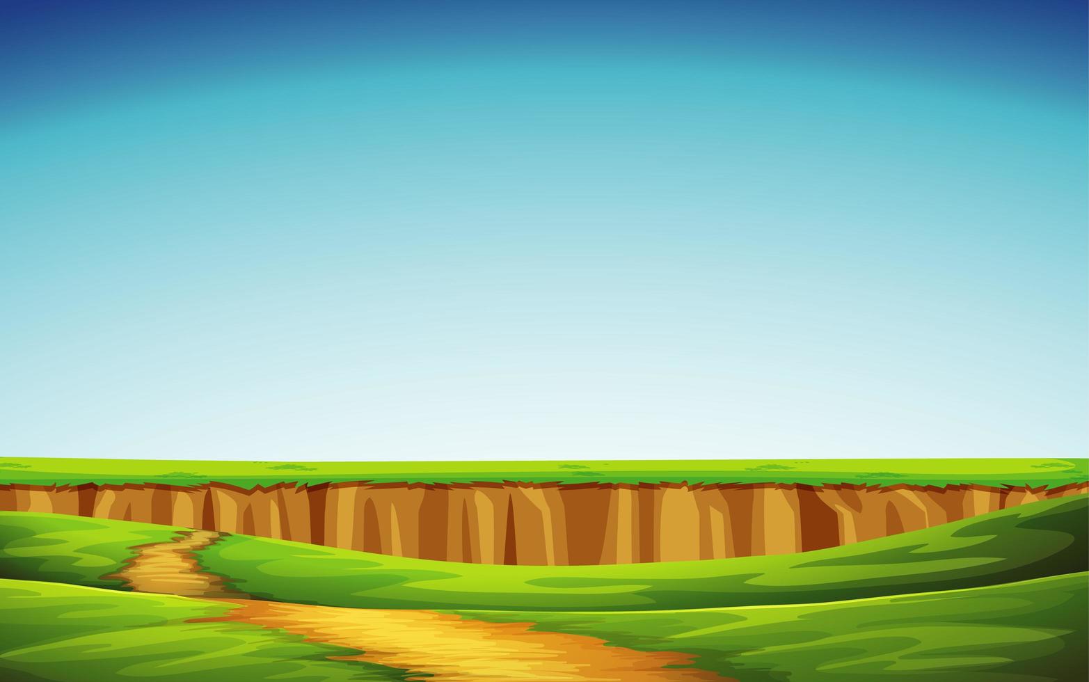 Green field and blue sky vector