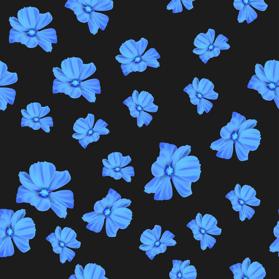 Blue Flower Seamless Pattern vector