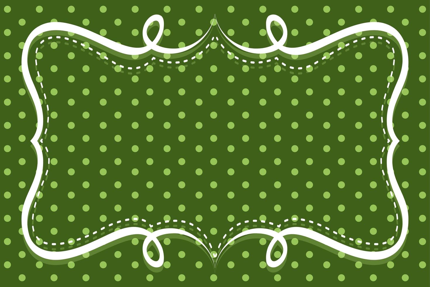 Polka dot on green background vector