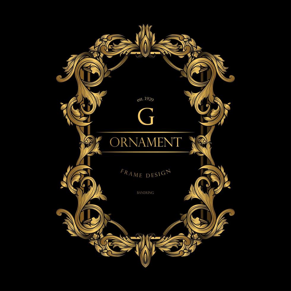 Luxury G Frame with Gold Ornament vector