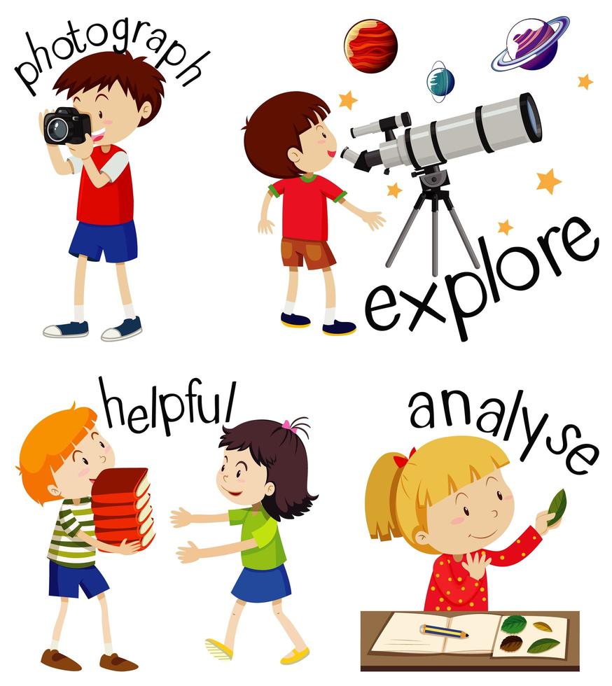 Set of children doing activities  vector