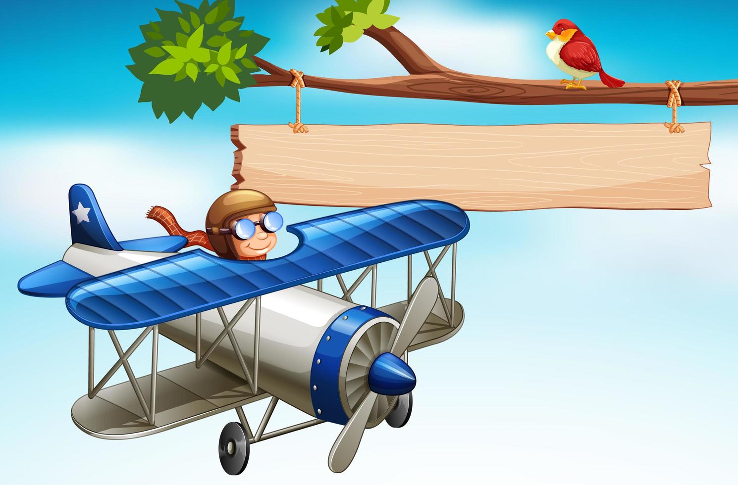 Airplane flying in the sky vector
