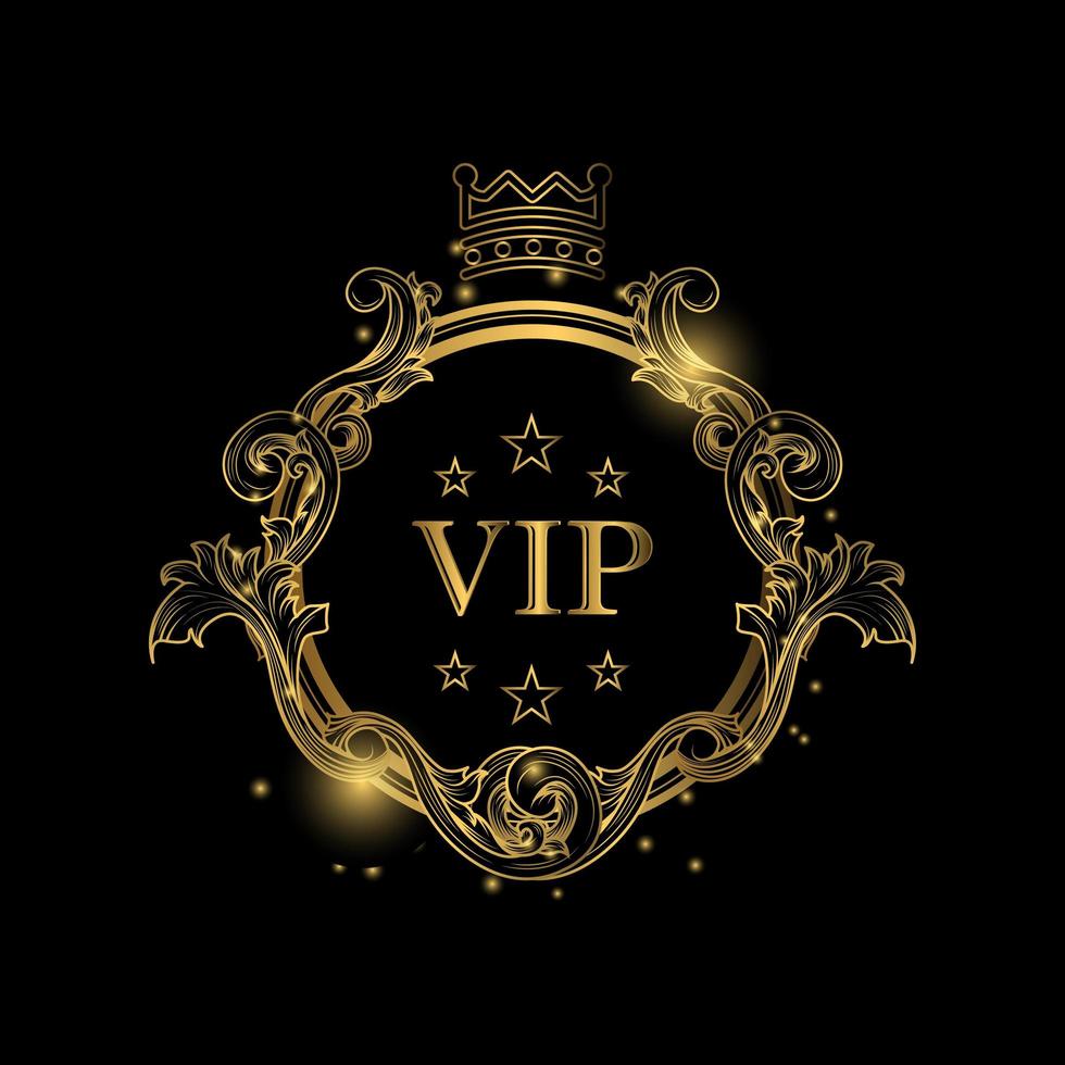 Circular, Gold VIP Luxury Frame vector