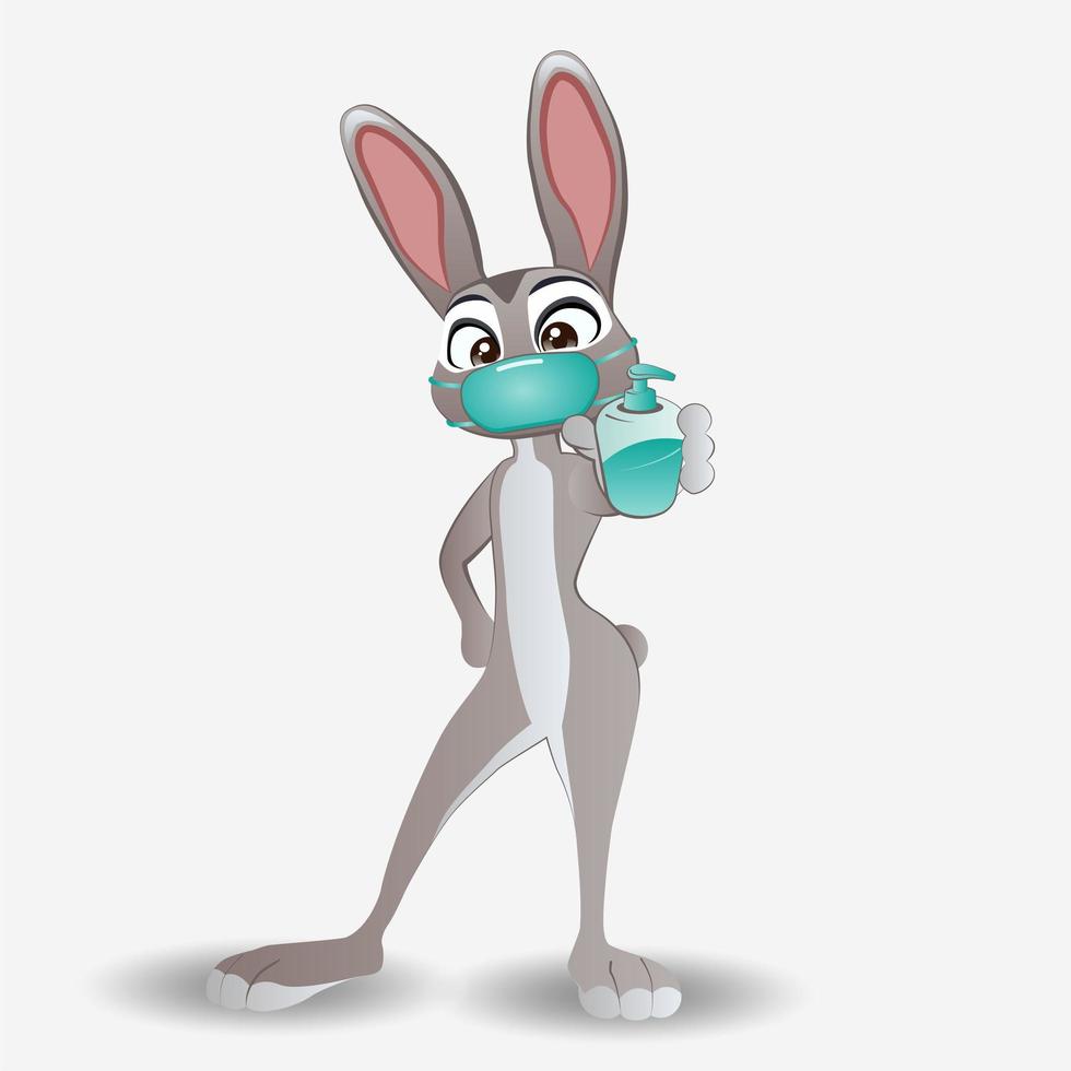 Download Cute bunny wearing surgical mask - Download Free Vectors ...